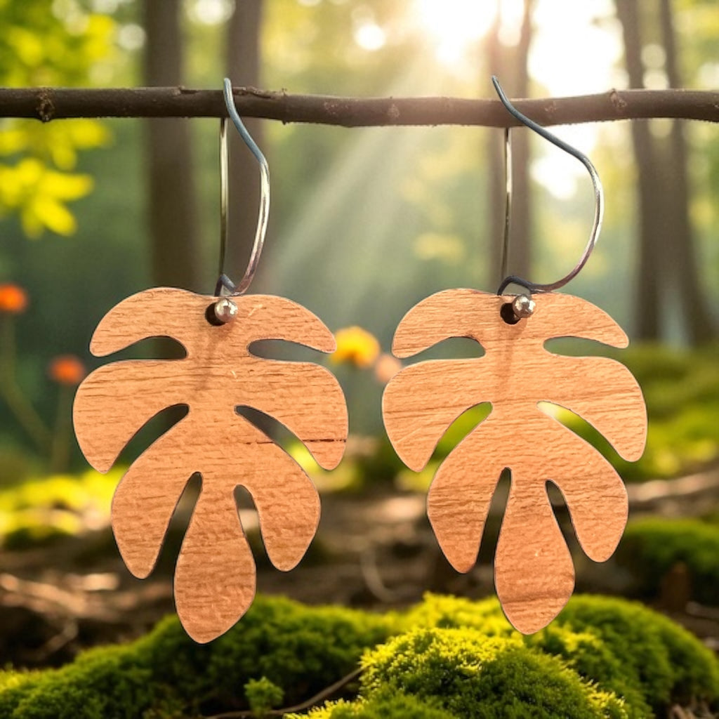 Leaf Wood Earrings